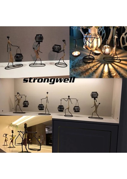 Il Stili Strongwell Nordic Metal Şamdan Ev Dekorasyon Mumluk Minyatür Figürler El Yapımı Sanat Hediyeler Noel Süslemeleri (Yurt Dışından) modelleri
