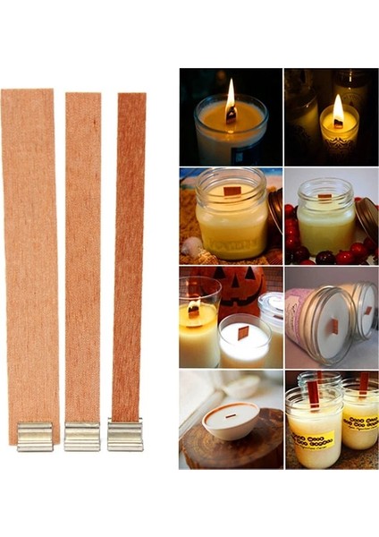 10X50MM 40 Takım Stili Yeni El Yapımı Ahşap Fitil Mum Çekirdeği Sustainers Sekmesi Dıy Mum Yapımı Seçim Seti Yapımı Malzemeleri El Yapımı Soya Parfin Balmumu Fitili Kiti (Yurt Dışından)