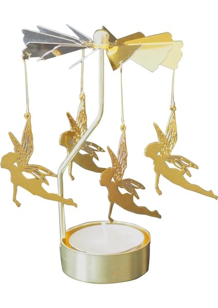 No.5 Tarzı Gümüş Altın Şamdanlar Dönen Romantik Rotatiog Atlıkarınca Çay Işık Mumluk Akşam Yemeği Düğün Bar Partisi (Yurt Dışından)