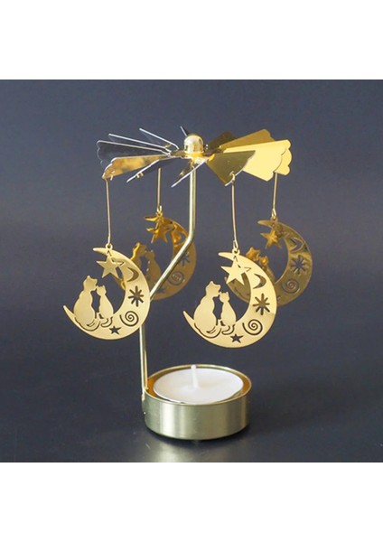 No.5 Tarzı Gümüş Altın Şamdanlar Dönen Romantik Rotatiog Atlıkarınca Çay Işık Mumluk Akşam Yemeği Düğün Bar Partisi (Yurt Dışından) modelleri