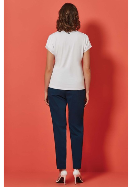 Düz Paça Lacivert Poplin Pantolon fiyatları