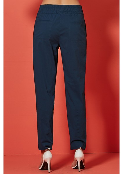 Düz Paça Lacivert Poplin Pantolon fırsatları
