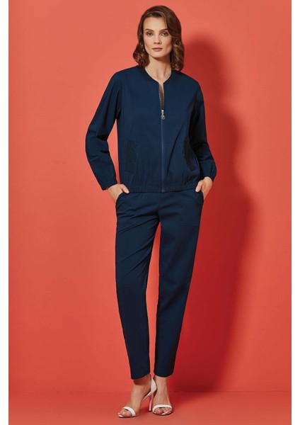 Düz Paça Lacivert Poplin Pantolon indirimleri
