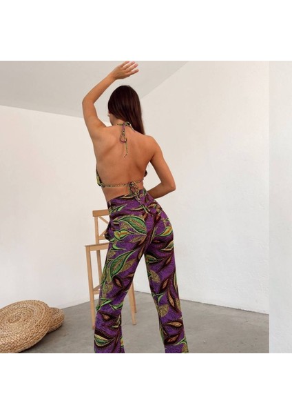 Kadın Mor Yaprak Desenli 2'li Takım fırsatları