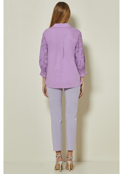 Dar Paça Lila Pamuklu Pantolon fiyatları