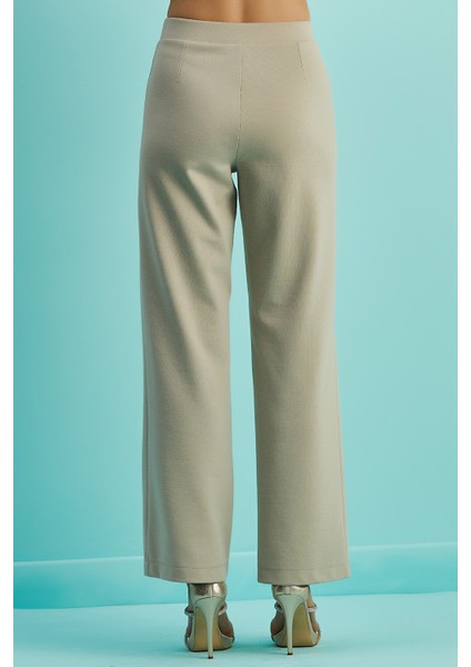 Geniş Paça Bej Örme Pantolon fırsatları