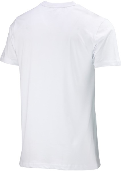 Erkek Bisiklet Yaka Standart Göğüs Baskılı Beyaz T-Shirt fırsatları