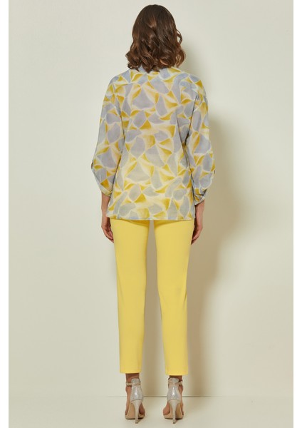Dar Paça Sarı Pamuklu Pantolon fiyatları