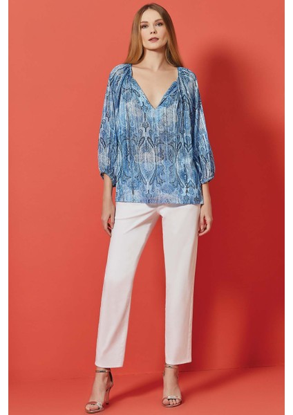 Düz Paça Beyaz Pamuklu Pantolon indirimleri