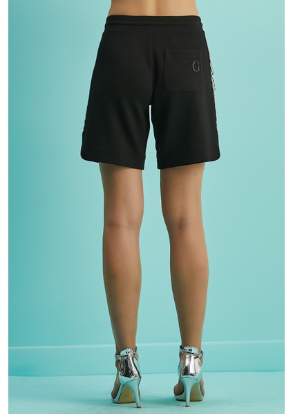 Beli Lastikli Siyah Örme Şort fırsatları