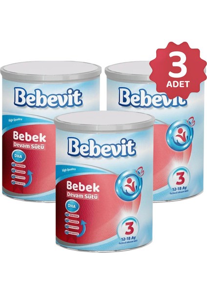 3 Bebek Devam Sütü 400 gr x 3 Adet