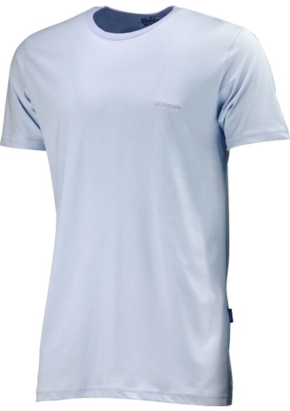 Erkek Bisiklet Yaka Standart Fit Mavi T-Shirt