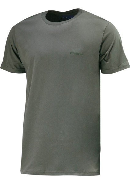 Erkek Bisiklet Yaka Standart Fit Haki T-Shirt