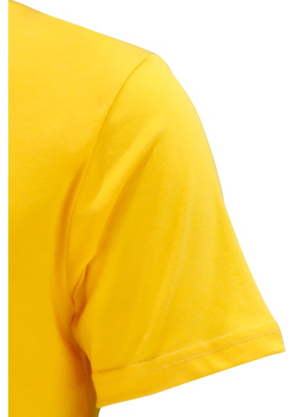 Erkek Bisiklet Yaka Standart Fit Sarı T-Shirt modelleri