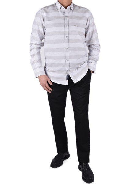 Twn-16 Slimfit Desenli Gömlek /bej/s