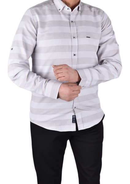 Twn-16 Slimfit Desenli Gömlek /bej/s fiyatları