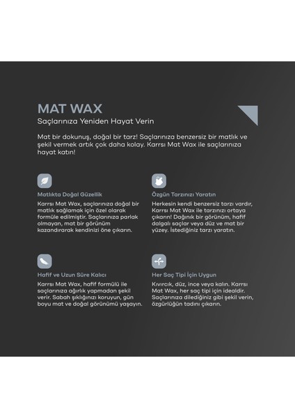 Karrsı Saç Şekillendirici Mat Wax 100 ml