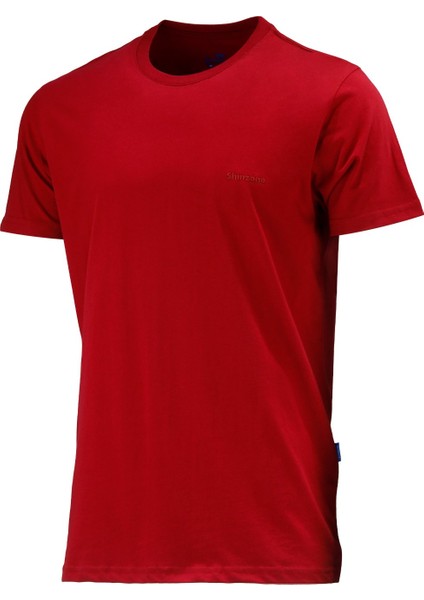 Erkek Bisiklet Yaka Standart Fit Bordo T-Shirt