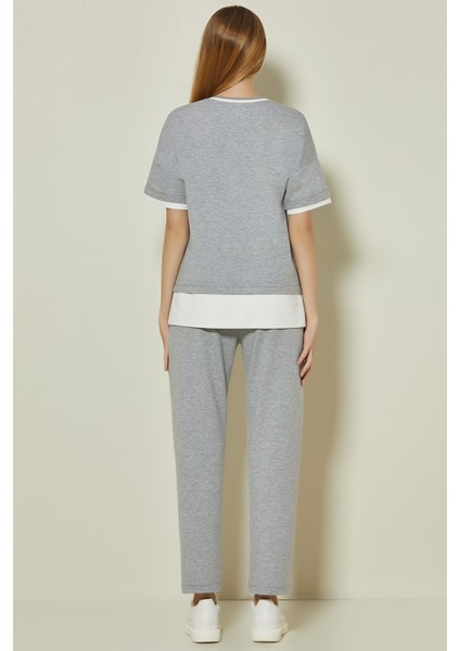 Kısa Kollu Gri Iki Iplik Sweatshirt fiyatları