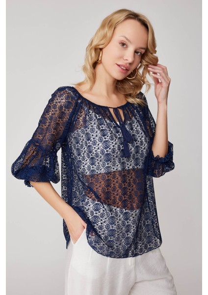 Yarım Kol Transparan Bluz modelleri