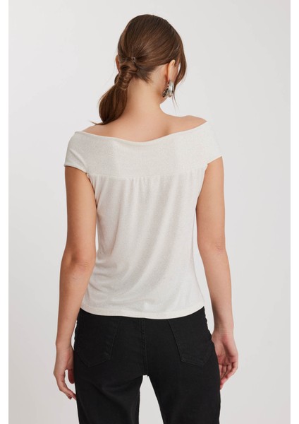 Kayık Yaka Simli Bluz indirimleri