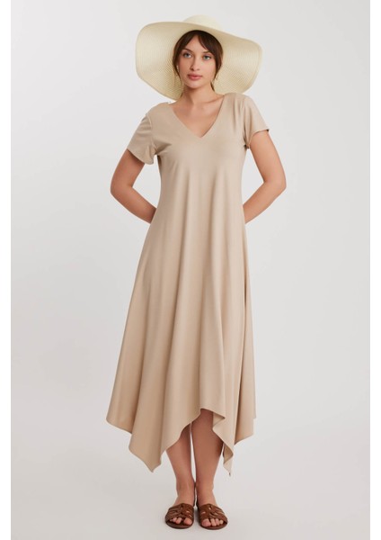 Çift V Yaka Modal Kumaş Şalvar Elbise fiyatları