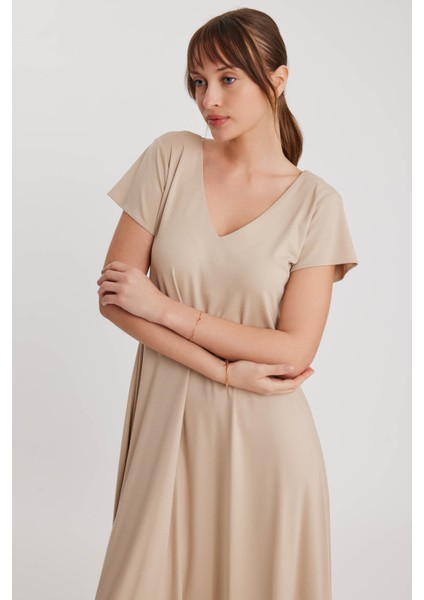 Çift V Yaka Modal Kumaş Şalvar Elbise modelleri