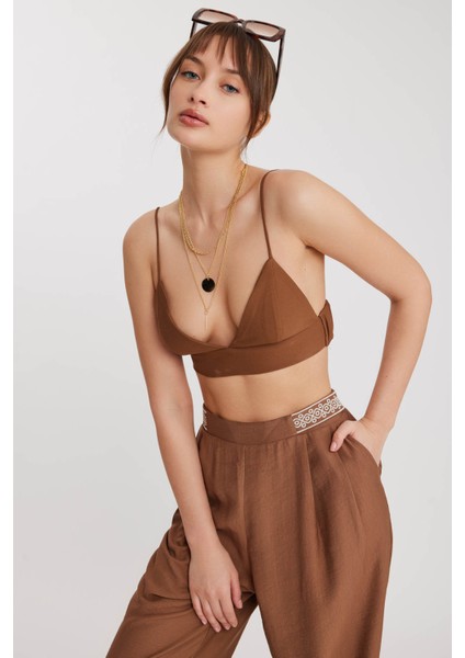 Beli Etnik Desenli Pileli Pantolon