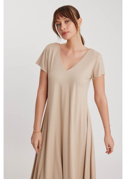 Çift V Yaka Modal Kumaş Şalvar Elbise fırsatları