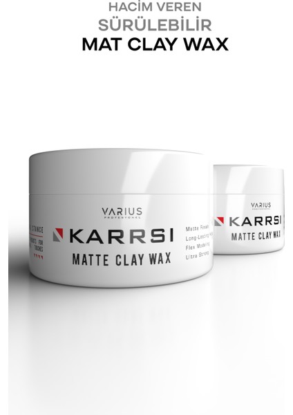 Karrsı Saç Şekillendirici Matte Clay Wax 100 ml x 2 Adet