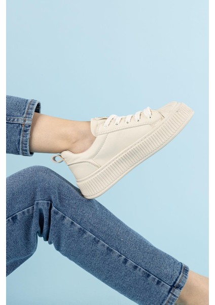 Belfas Kadın Bej Spor Ayakkabı