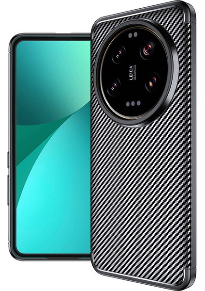 Xioami Mi 14 Ultra Kılıf Negro Karbon Dokulu Silikon