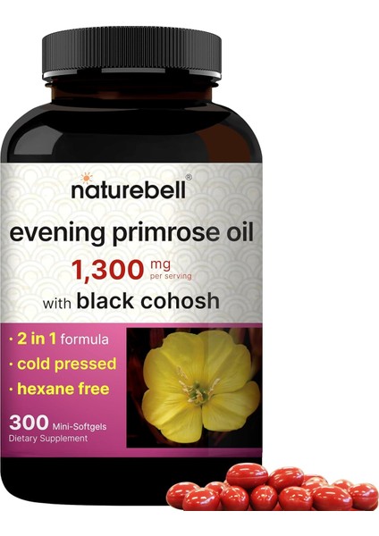 Evening Primrose Oil With Black Cohosh 1300 mg 300 Kapsul 2 In 1 Formula