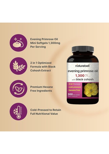 Evening Primrose Oil With Black Cohosh 1300 mg 300 Kapsul 2 In 1 Formula