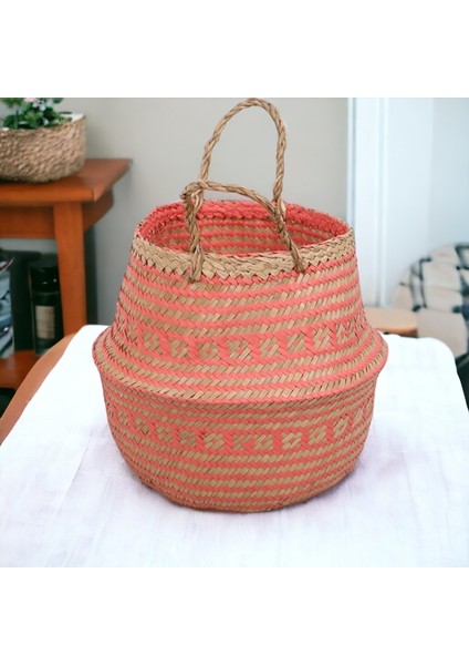 Katlanabilir Sepet Doğal Deniz Sazı Organizer Dekoratif Düzenleyici 30CM Oceanpoint