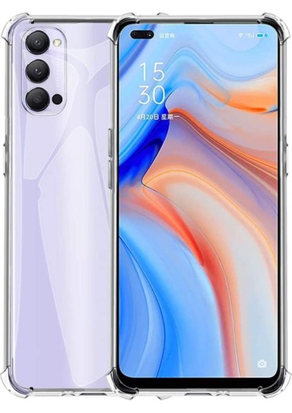 Oppo Reno 4 Kılıf Antishock Ultra Koruma Sert Kapak Renksiz