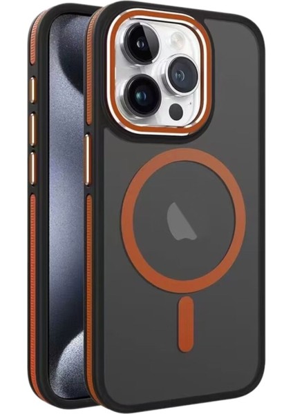 Apple iPhone 15 Pro Max Kılıf Meax Frosted Mat Magsafe Renkli Bumper Kapak