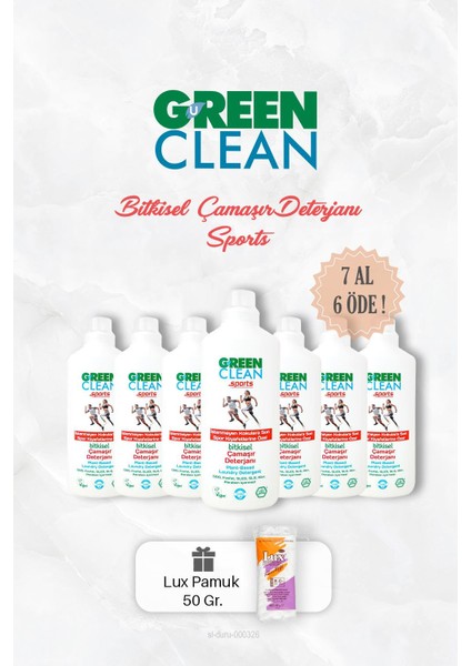 Green Clean 7 Al 6 Öde Bitkisel Çamaşır Deterjanı Sports 1000 ml