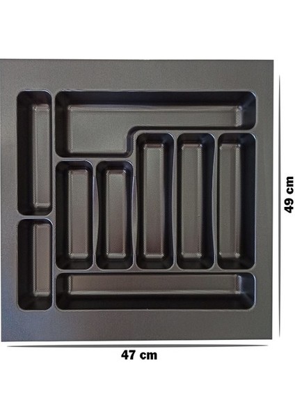 47X49 Çekmece Içi Siyah Kaşıklık Kepçelik Mutfak Çekmece Düzenleyici Organizer (42*39 A Kesilebilir)