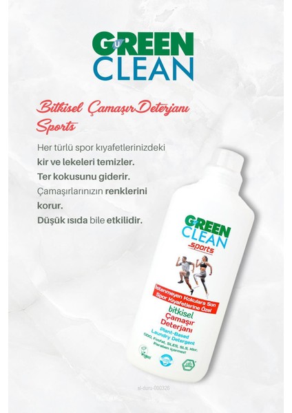 Green Clean 7 Al 6 Öde Bitkisel Çamaşır Deterjanı Sports 1000 ml