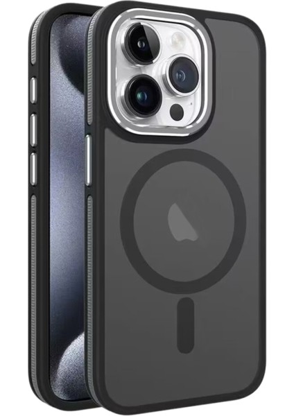 Apple iPhone 15 Pro Max Kılıf Meax Frosted Mat Magsafe Renkli Bumper Kapak