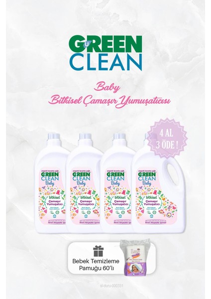 Green Clean 4 Al 3 Öde Bebek Çamaşır Yumuşatıcısı Lavantalı 2750 ml