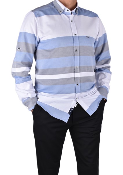 Twn-17 Slimfit Pano Desen Gömlek /mavi/s fiyatları