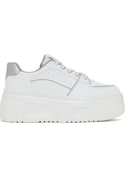 Kadın Beyaz Kalın Tabanlı Sneaker