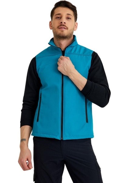 , Softshell Yelek, Turkuaz 118E2209 Antistatik-Su Itici