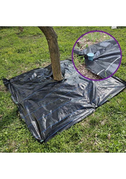 3x3 Metre Ağaç Koruma Örtüsü ve Sabitleme Çivisi Yer Örtüsü Yabani Ot Engelleme Paspası Ağaç Dibi Bezi Sulzer Kumaş