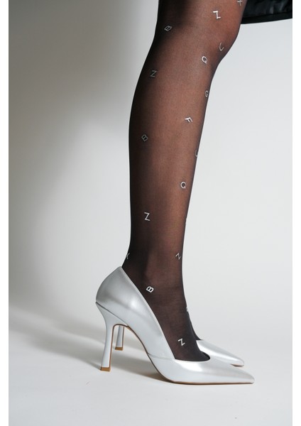 Gleen Gümüş Yan Detaylı Abiye Stiletto modelleri