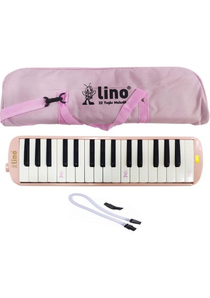 Melodika 32 Tuşlu Bez Çanta Pastel Pembe