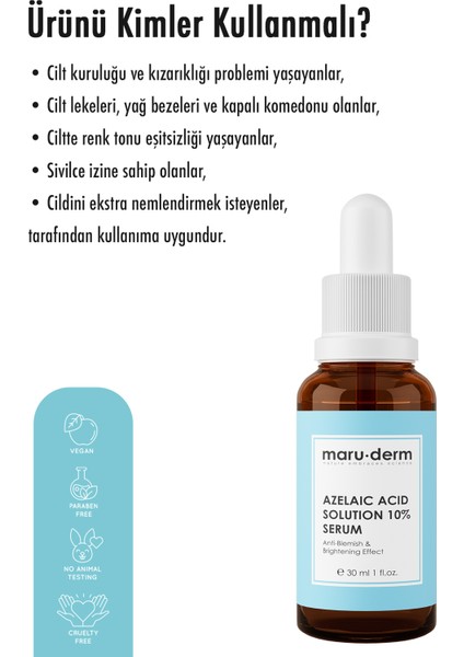 Azelaik Asit Solüsyon %10 Aydınlatıcı Cilt Bakım Serumu 30 ml