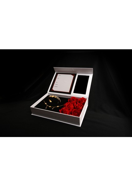 Lüks Hediye Kutulu 3'lü Yonca Taşlı Paslanmaz Çelik Kolye & Kelepçeli Acılabilir Bilezik Takımı modelleri